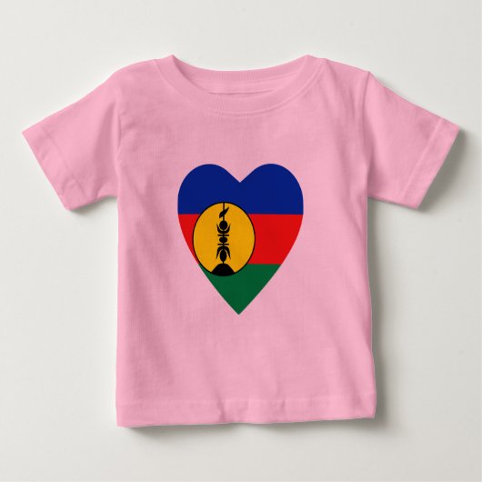 Nieuw-Caledonië Flag Hart T-shirt (Voorkant)