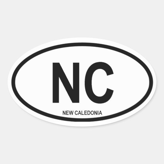 Nieuw-Caledonië "NC" Ovale Sticker (Voorkant)