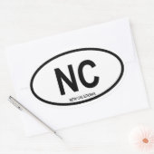 Nieuw-Caledonië "NC" Ovale Sticker (Envelop)