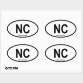 Nieuw-Caledonië "NC" Ovale Sticker (Vel)