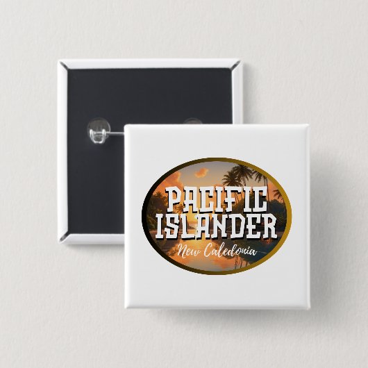 Nieuw-Caledonië Pacific Islander Vierkante Button 5,1 Cm (Voorkant /achterkant)