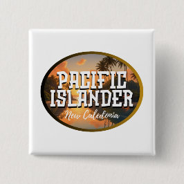 Nieuw-Caledonië Pacific Islander Vierkante Button 5,1 Cm