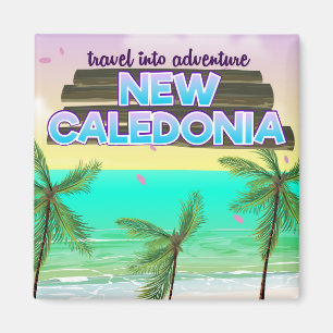 Nieuw-Caledonië "reis naar avontuur" reisposter. Magneet