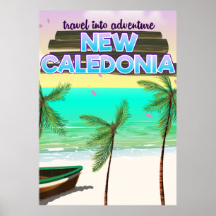 Nieuw-Caledonië "reis naar avontuur" reisposter. Poster