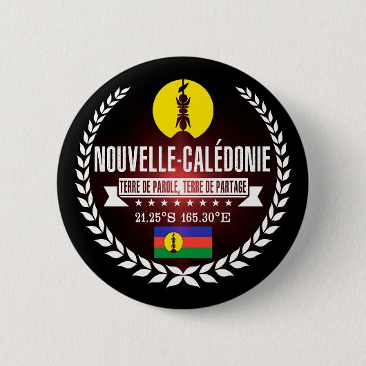 Nieuw-Caledonië Ronde Button 5,7 Cm (Voorkant)