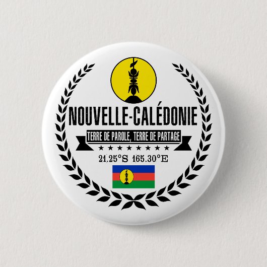 Nieuw-Caledonië Ronde Button 5,7 Cm (Voorkant)