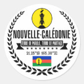 Nieuw-Caledonië Ronde Sticker (Voorkant)