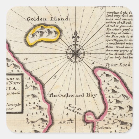 Nieuw-Caledonië Vierkante Sticker (Voorkant)