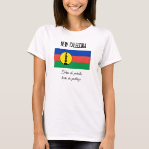 Nieuw-Caledonië, Vlag en Motto (FR) T-shirt