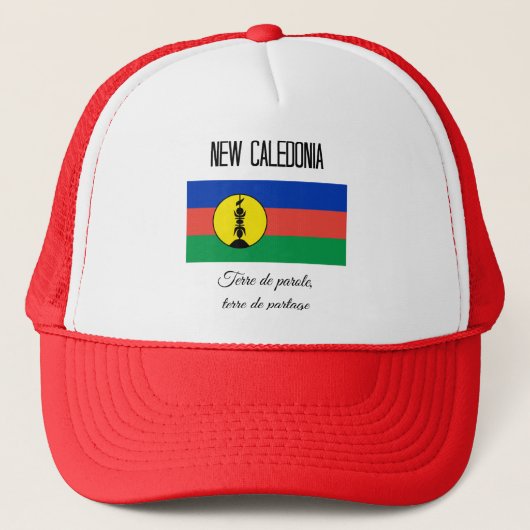 Nieuw-Caledonië, Vlag en Motto (FR) Trucker Pet (Voorkant)