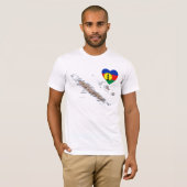Nieuw-Caledonië Vlag Hart en Kaart T-Shirt (Voorkant volledig)