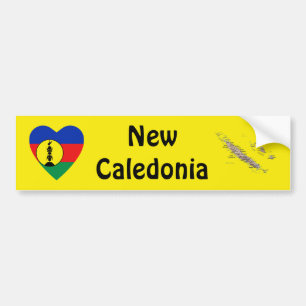 Nieuw-Caledonië Vlag Hart + Kaart Bumpersticker