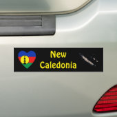 Nieuw-Caledonië Vlag Hart + Kaart Bumpersticker (Op auto)