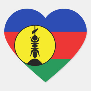 Nieuw-Caledonische Vlag Hart Sticker