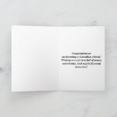 Nieuw Canadees staatsburgerschap cadeau Gefelicite Kaart (Binnen)