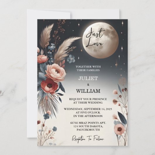 Nieuw Casual Hart Niets Fancy Gewoon Liefde Bruilo Kaart (Voorkant)