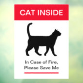 NIEUW! Cat Inside In hoesje of Fire - Bescherm uw  Raamsticker (Vel 3)