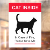 NIEUW! Cat Inside In hoesje of Fire - Bescherm uw  Raamsticker (Vel 2)