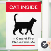 NIEUW! Cat Inside In hoesje of Fire - Bescherm uw Raamsticker (Huis)