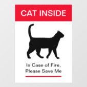 NIEUW! Cat Inside In hoesje of Fire - Bescherm uw  Raamsticker (Vel)