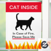NIEUW! Cat Inside In hoesje of Fire - Bescherm uw  Raamsticker (Huis)