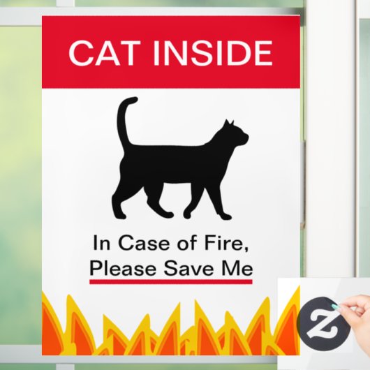 NIEUW! Cat Inside In hoesje of Fire - Bescherm uw  Raamsticker (Huis)