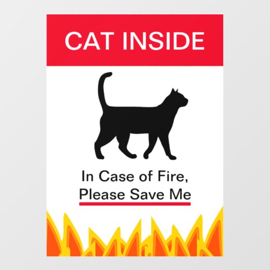 NIEUW! Cat Inside In hoesje of Fire - Bescherm uw  Raamsticker (Vel)