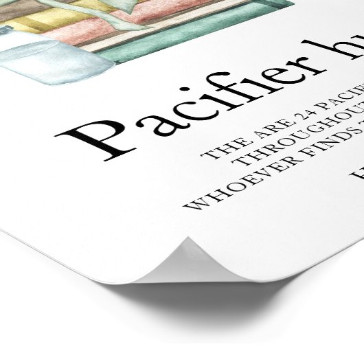 Nieuw Chapter baby shower - Pacifier hunt spel Poster (Hoek)