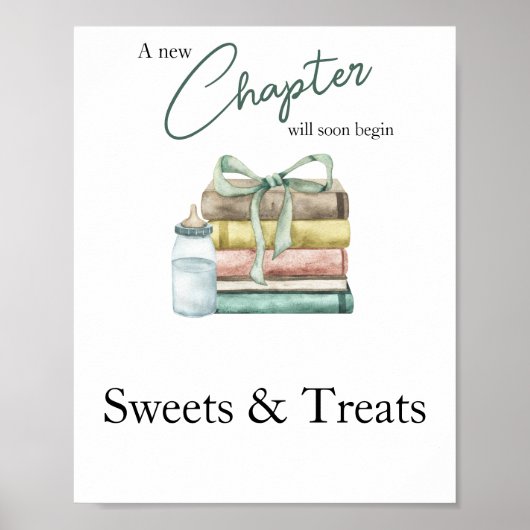 Nieuw Chapter Baby shower snoep en lekkernijen Poster (Voorkant)