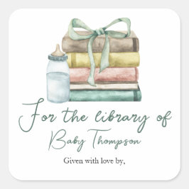 Nieuw Chapter baby shower - voor de bibliotheek va Vierkante Sticker