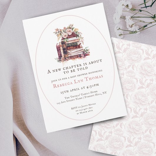 Nieuw Chapter baby shower waterverf, blush pink Kaart