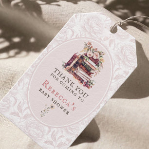 Nieuw Chapter baby shower waterverf, blush pioen Cadeaulabel