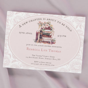 Nieuw Chapter baby shower waterverf, blush pioen Kaart
