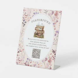 Nieuw Chapter baby shower wildflower luierfonds Reclamebord Met Voetstuk