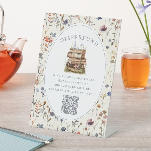 Nieuw Chapter baby shower wildflower luierfonds Reclamebord Met Voetstuk (Insitu)