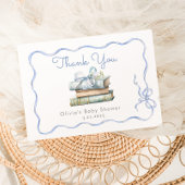 Nieuw Chapter Blue Bow Baby shower Bedankkaart