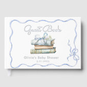 Nieuw Chapter Blue Bow Baby shower Gastenboek (Voorkant)