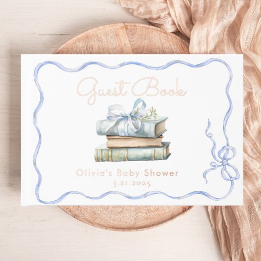 Nieuw Chapter Blue Bow Baby shower Gastenboek