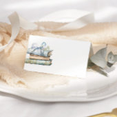Nieuw Chapter Blue Bow Books Baby shower Plaatskaartje