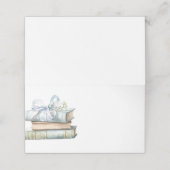 Nieuw Chapter Blue Bow Books Baby shower Plaatskaartje (Buitenkant ongevouwen)