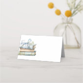 Nieuw Chapter Blue Bow Books Baby shower Plaatskaartje (Voorkant)