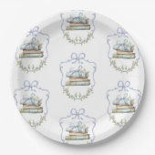 Nieuw Chapter Blue lint Bow  baby shower Papieren Bordje (Voorkant)