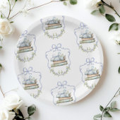 Nieuw Chapter Blue lint Bow  baby shower Papieren Bordje