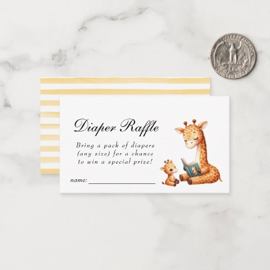 Nieuw Chapter Book Baby shower Luier Raffle Ticket Notitiekaartje (Voorkant / Achterkant in situ)
