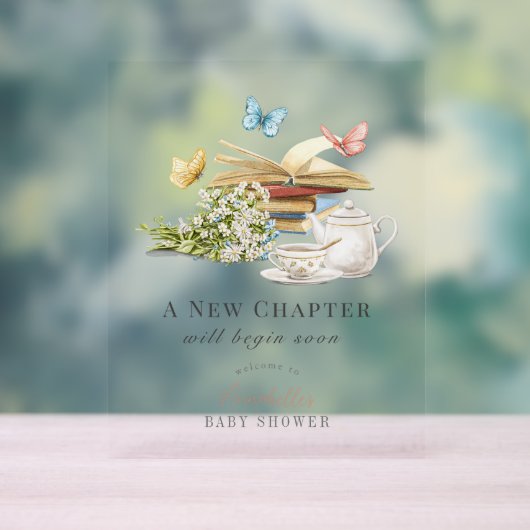 Nieuw Chapter Book Baby shower Welkom Acryl Bord (Neutraal)