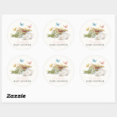Nieuw Chapter Book Butterfly Baby shower Ronde Sticker (Vel)