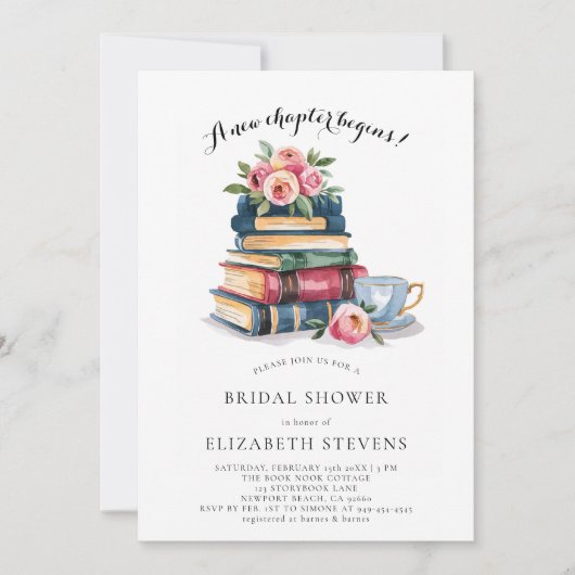 Nieuw Chapter Book Lover Bookworm Chic Vrijgezelle Kaart (Voorkant)