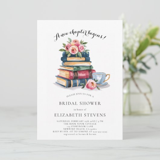 Nieuw Chapter Book Lover Bookworm Chic Vrijgezelle Kaart (Staand voorkant)