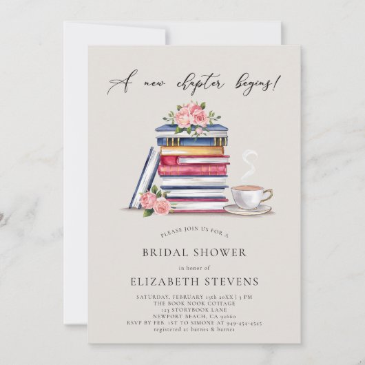 Nieuw Chapter Book Lover Bookworm Ecru Vrijgezelle Kaart (Voorkant)