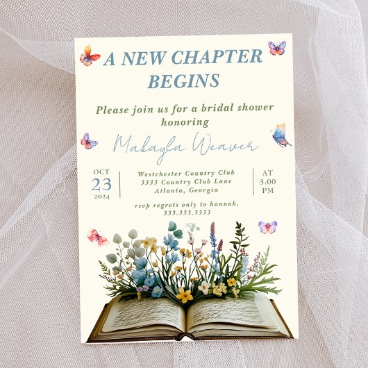 Nieuw Chapter Book Theme Floral Wild Vrijgezellenf Kaart